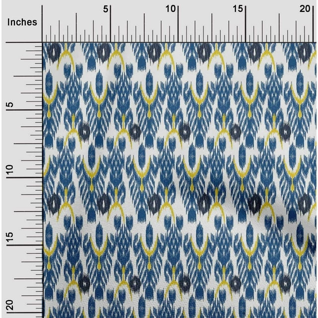 oneOone Viscose Chiffon Fabric Tree Style Ikat Print Fabric By The Yard 42 Inch Wide