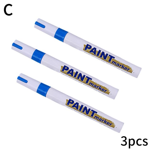 3pcs White Paint Pen Paint Markers Waterproof Car Tyre Set Pen Dry And Permanent Quick Paint