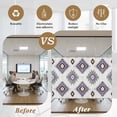 thumbnail image 5 of Purple Aztec Window Privacy Film, Southwest Boho Abstract Gray Geometric Static Cling UV Sun Blocking Heat Control Window Tint Day and Night, Non-Adhesive One Way Windows Privacy Cover 17.7''x78.7'', 5 of 7