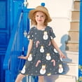thumbnail image 6 of FORMRS Girls Short Sleeve Dress Summer Casual Round Neck A-line Beach Sundress, Sizes 2T-8T, Playful Winter, 6 of 8