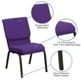 thumbnail image 5 of Emma + Oliver 18.5"W Stacking Church Chair in Purple Fabric - Gold Vein Frame, 5 of 12