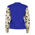 thumbnail image 4 of Print Patchwork Pullover Sweater for Women Fashion Casual Long Sleeve Crew Neck Soft Comfortable Knitwear Top Blue L, 4 of 6