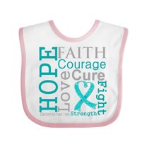 Inktastic Ovarian Cancer Hope Faith Motto Boys or Girls Baby Bib