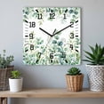 thumbnail image 6 of Sage Green Eucalyptus Wooden Wall Clock Silent Non Ticking, Farmhouse Botanical Leaves Square Wall Clocks Battery Operated, Decor Clock for Home Office, Living Room, Kitchen, 12 Inch, 6 of 9