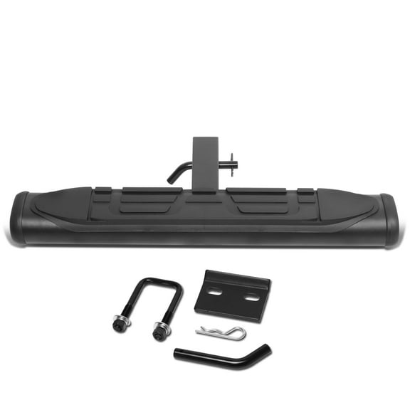 DNA Motoring PT-ZTL-8102-BK Universal 2" Receiver Trailer Pickup Truck SUV Towing Hitch Step Bar Rear Bumper Guard 26"Wide x 4"Oval Black Powdercoated Steel