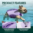 thumbnail image 4 of Kuoser Dog Life Jacket, Dog Life Vest with High Flotation for Swimming Boating, Pet Safety Life Preserver for Medium Dogs, Purple, M, 4 of 9
