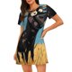 thumbnail image 1 of Balery Whimsical Cartoon Cow Camisón de manga corta con cuello redondo para mujer, cómodo y elegante., 1 of 6