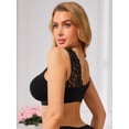 thumbnail image 2 of DARING DIVA Women's Lace V Back Wireless Full Coverage Push Up Pullover Bra 3XL Black, 2 of 6