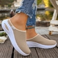 thumbnail image 4 of Dakaela Mules for Women Mesh Breathable Air Cushion Slip on Clogs Closed Round Toe Orthopedic Backless Walking Sneakers (6,Beige), 4 of 8