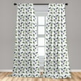 thumbnail image 4 of Ambesonne Olive Green Curtains, Retro Botanical Plot, Pair of 28"x84", Slate Brown and Dark Indigo, 4 of 4
