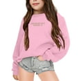 thumbnail image 3 of SGMVNU Girls Casual Long Sleeve Sweatshirt 3-4 Years Fashion Oversized Sweatshirt Letter Graphic Kids Crew Neck Cute Pullover Relaxed Fit Tops Pink, 3 of 7