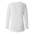 thumbnail image 4 of MHFRRA Camiseta Informal de Manga Larga con Cuello En V y Estampado Canadiense para Mujer Blanco, 4 of 4