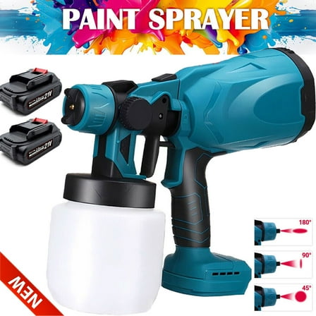 High Pressure Cordless Paint Sprayer Electric Airless HVLP Spray Gun w/2 Battery