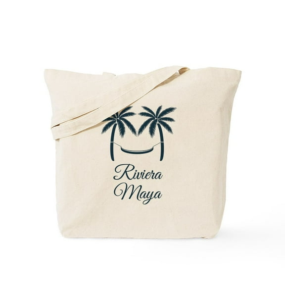 CafePress - Palm Trees Riviera Maya T Shirt Tote Bag - Unisex Canvas Tote Bag, Beige, 1-Piece