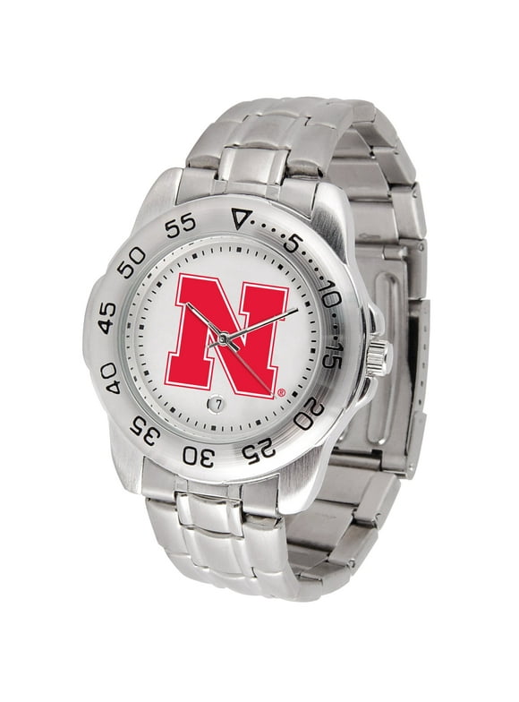 White Nebraska Huskers Sport Steel Watch