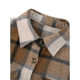 thumbnail image 6 of Arvbitana Women Casual Fashion Plaid Coat Adults Button-down Long Sleeve Lapel Outerwear Open Front Shirt Coat with Pockets, 6 of 9