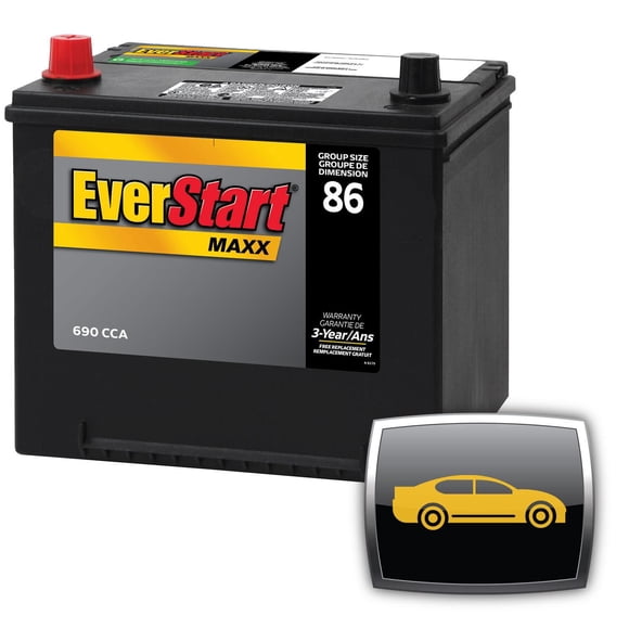 EverStart AUTO MAXX-86, 12 Volt, Car Battery, Group Size 86, 690 CCA