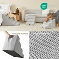 thumbnail image 5 of Dog Stairs 15.7”H, 3-Step Slope Dog Stairs for Couch and Sofa, Pet Steps with Non-Slip Bottom, Low Ramp and Larger Step Area,Light Grey, 5 of 16