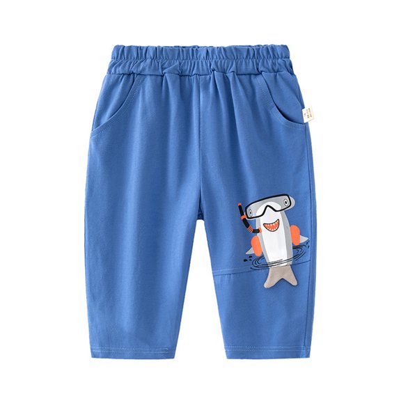 WOLLED Baby Toddler Boys Cartoon Shorts Pants Kids Lightweight Loose Cotton Shorts Summer Casual Shorts with Pockets for 1-8 Years Old