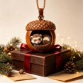 thumbnail image 4 of 3D Ferret Acorn Ornament, Woodland Christmas Decor with Realistic Animal Figure, Resin Hanging Ornament for Christmas Tree, Home, Party Decor 2026 New, 4 of 5