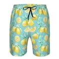thumbnail image 3 of Logiee Yellow Lemon Print Mens Swim Trunks Quick Dry Board Shorts,Breathable Hawaii Beach Shorts Swimwear Bathing Suits-Medium, 3 of 6
