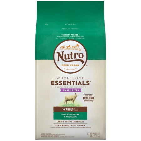 NUTRO WHOLESOME ESSENTIALS Adult Dry Dog Food Small Bites Pasture-Fed Lamb & Rice Recipe, 5 lb. (Best Kind Of Dog Food For Small Dogs)