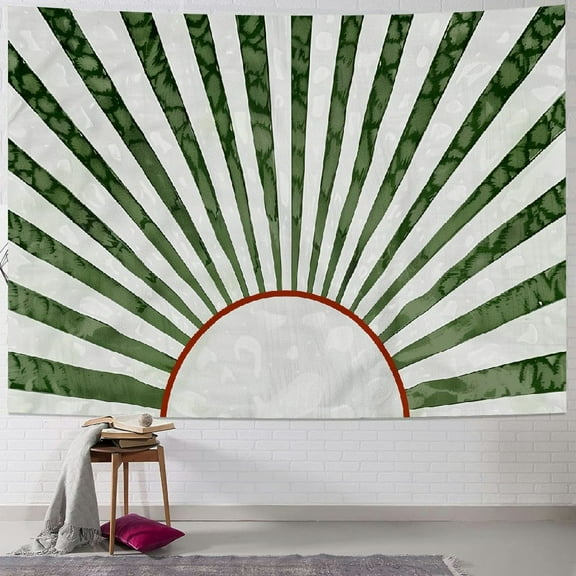 PRATYUS Boho Sage Green Tapestry - Bohemian Wall Decor, Boho Tapestry for Bedroom, Neutral Boho Tapestry Wall Hanging, Sun Tapestry, Boho Wall Decor for Living Room Painting