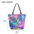 thumbnail image 5 of FORMRS Womens Canvas Tote Bag with Zipper Inner Pocket Shoulder Handbag, Colorful Starfish, 5 of 7