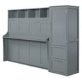 thumbnail image 5 of New Queen Size Murphy Bed Wall Bed with Closet and Drawers,Gray, 5 of 10