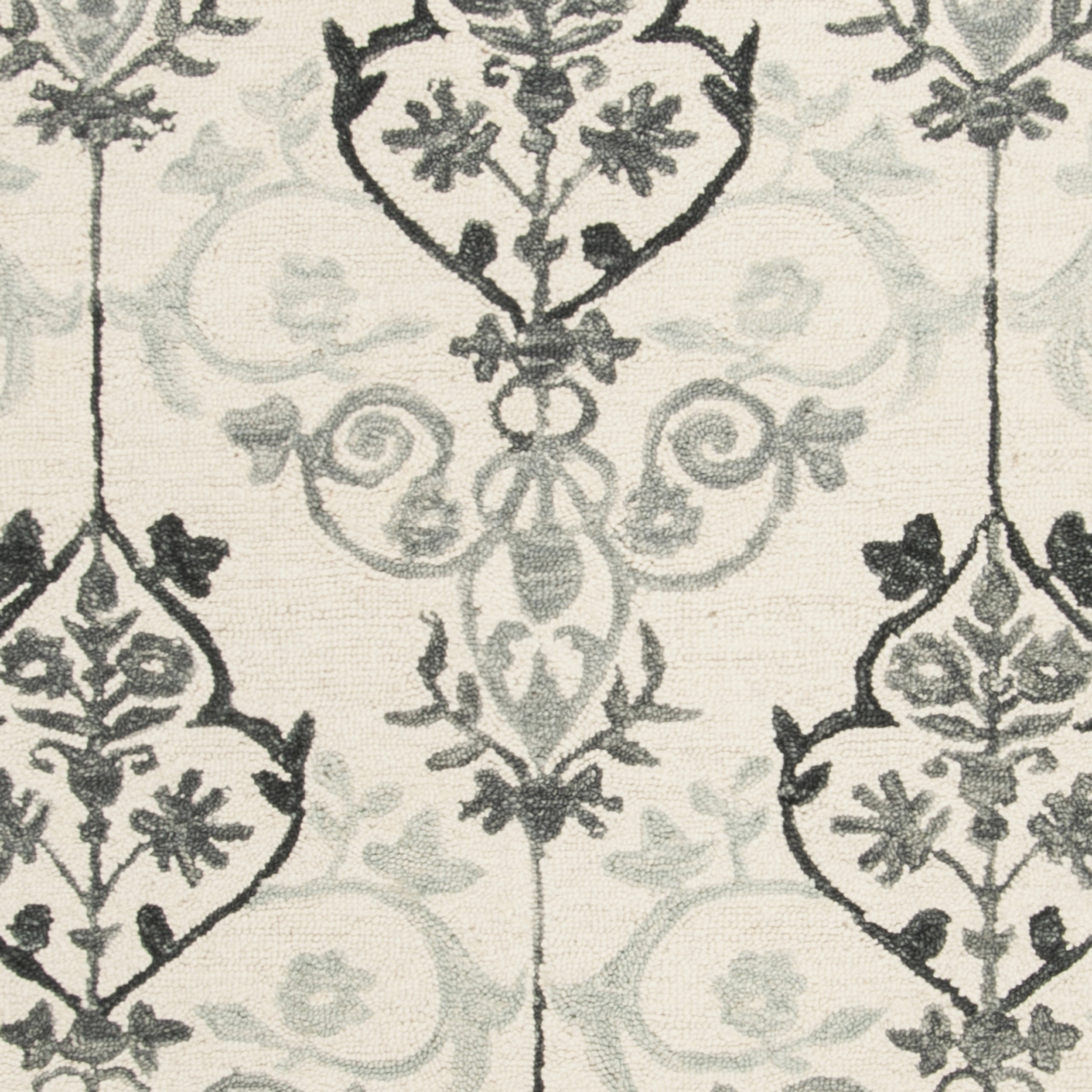 SAFAVIEH Suzani Sandra Geometric Wool Area Rug, Ivory/Grey, 8' x 10'
