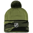 thumbnail image 2 of Men's Fanatics  Olive Calgary Flames Military Appreciation Cuffed Knit Hat with Pom, 2 of 2