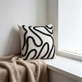 thumbnail image 4 of Throw Pillow Cover Minimalist Line Embroidered 17.71 Inch Cushion Case for Sofa Bed Living Room Bedroom Neutral Home Decor Modern Boho Farmhouse Pillow Cover Clean Layered Look Decorative Pillow Case, 4 of 6