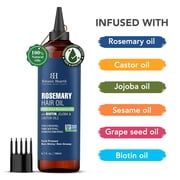 Botanic Hearth 100% Pure Rosemary Oil For Hair Growth Infused With Biotin (6.7 fl oz) | Hair strengthening Treatment | Nourishing & Volumizing | With Jojoba Oil & Castor Oil | Non GMO Verified