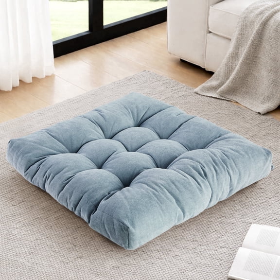 KAIPARA Large Floor Pillow 22x22 Inch, Chair Cushions Sitting for Adults Kids, Floor Pillow for Yoga or Meditation, Chenille Tufted Design for Bench