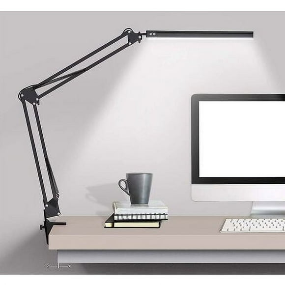 Rewera Led Desk Lamp with Clamp, Swing Arm Desk Lamp, Adjustable Eye-Caring Table Lamp, 3 Color Modes Desk Lamps for Home Office, Study
