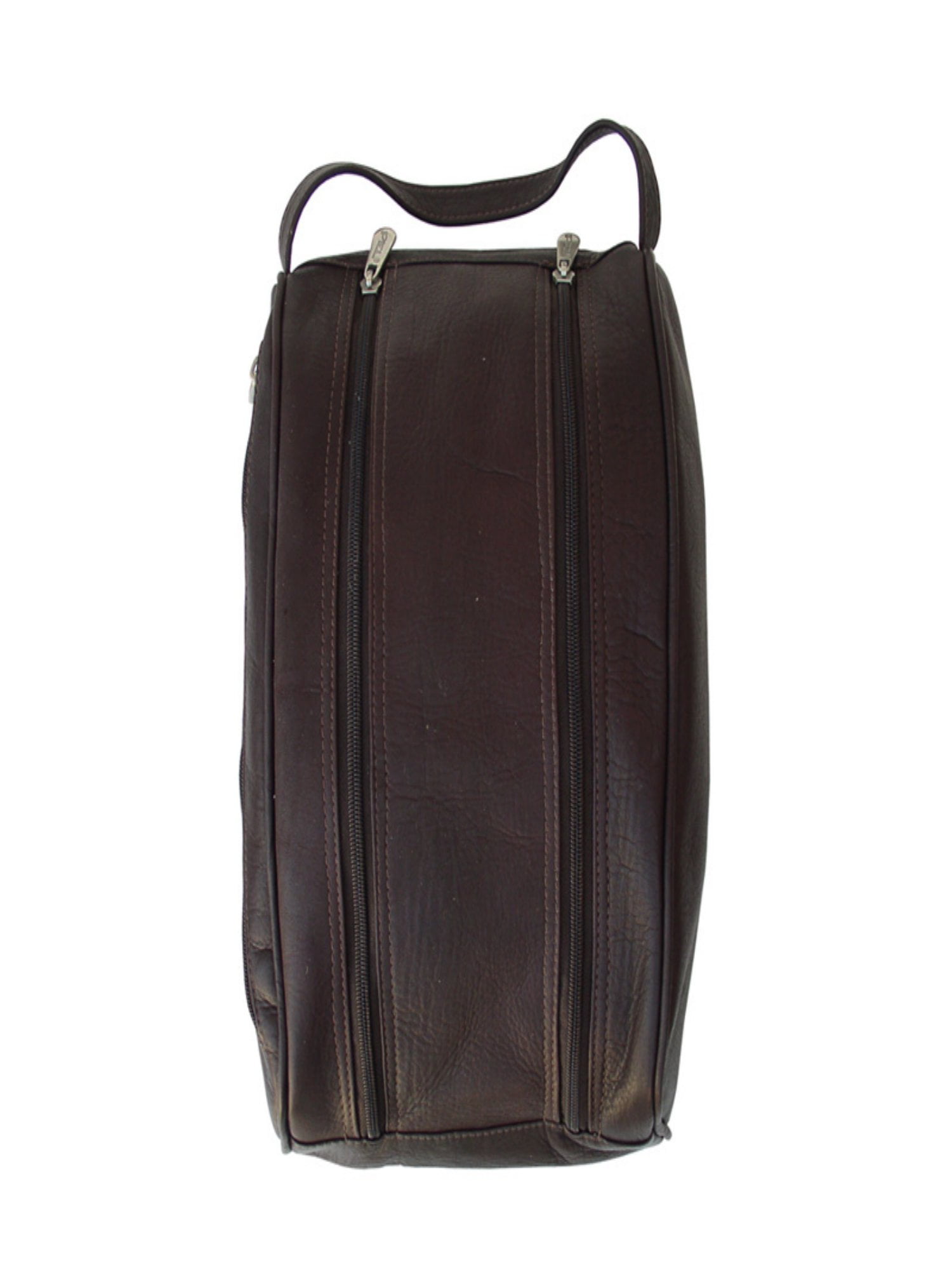 One Size Piel Leather Double Compartment Shoulder Bag Chocolate