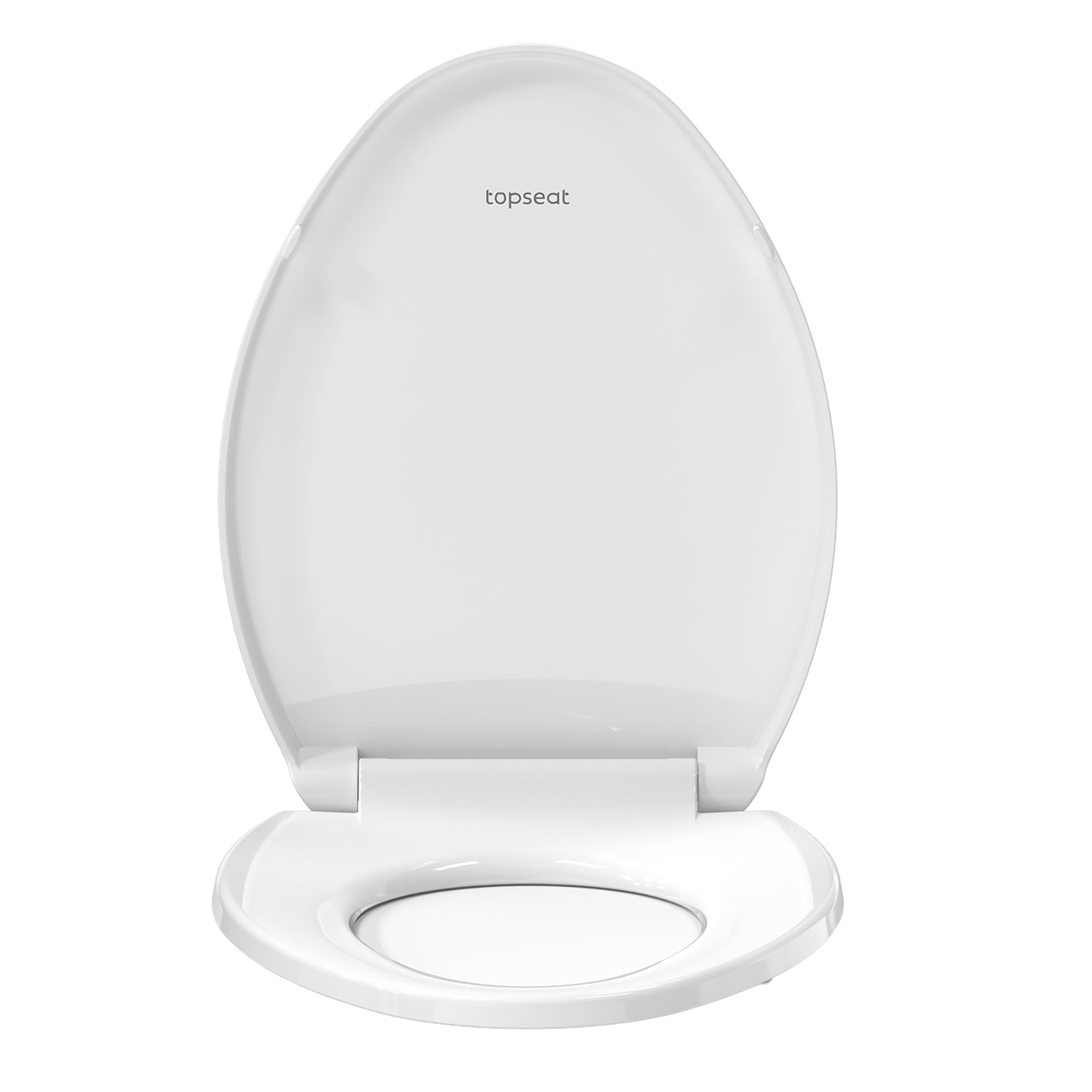 Topseat Plus Series Slow Close Toilet Seat Elongated, No-Slam, Magnetic Quick-Release for Easy Clean, Easy Installation, Secure-Grip Bumpers, Wobble-Free, Adjustable Fit, Plastic, White