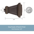 thumbnail image 4 of Kenney KN75350 Seville Tringle à Rideau Décorative Standard pour Fenêtre 5/8 Pouces, 28-48 Pouces, Bronze Huilé, 4 of 11