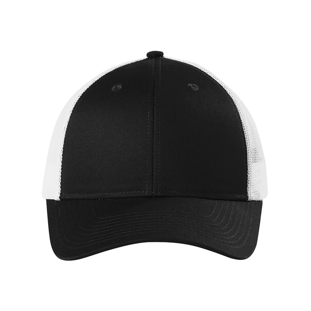 Top Headwear Low-Profile Snapback Trucker Cap - Black/White