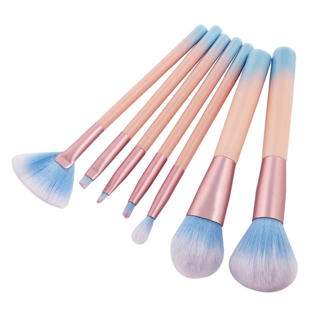 7 Uds. Kits de brochas cosméticas para líquidos, polvos, cremas, juegos de brochas de maquillaje para principiantes Yinane Pincel de maquillaje profesional