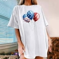 thumbnail image 2 of Women's T Shirts 4th of July Patriotic Short Sleeve Summer Independence Day Athletic Blouse White L, 2 of 5
