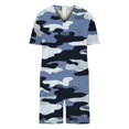 thumbnail image 4 of Plus Size Short Sleeve Rompers for Women Summer Loose Fit V Neck Camo T Shirt Romper Shorts with Pockets XL-5XL (2XL, Grey Camo), 4 of 5
