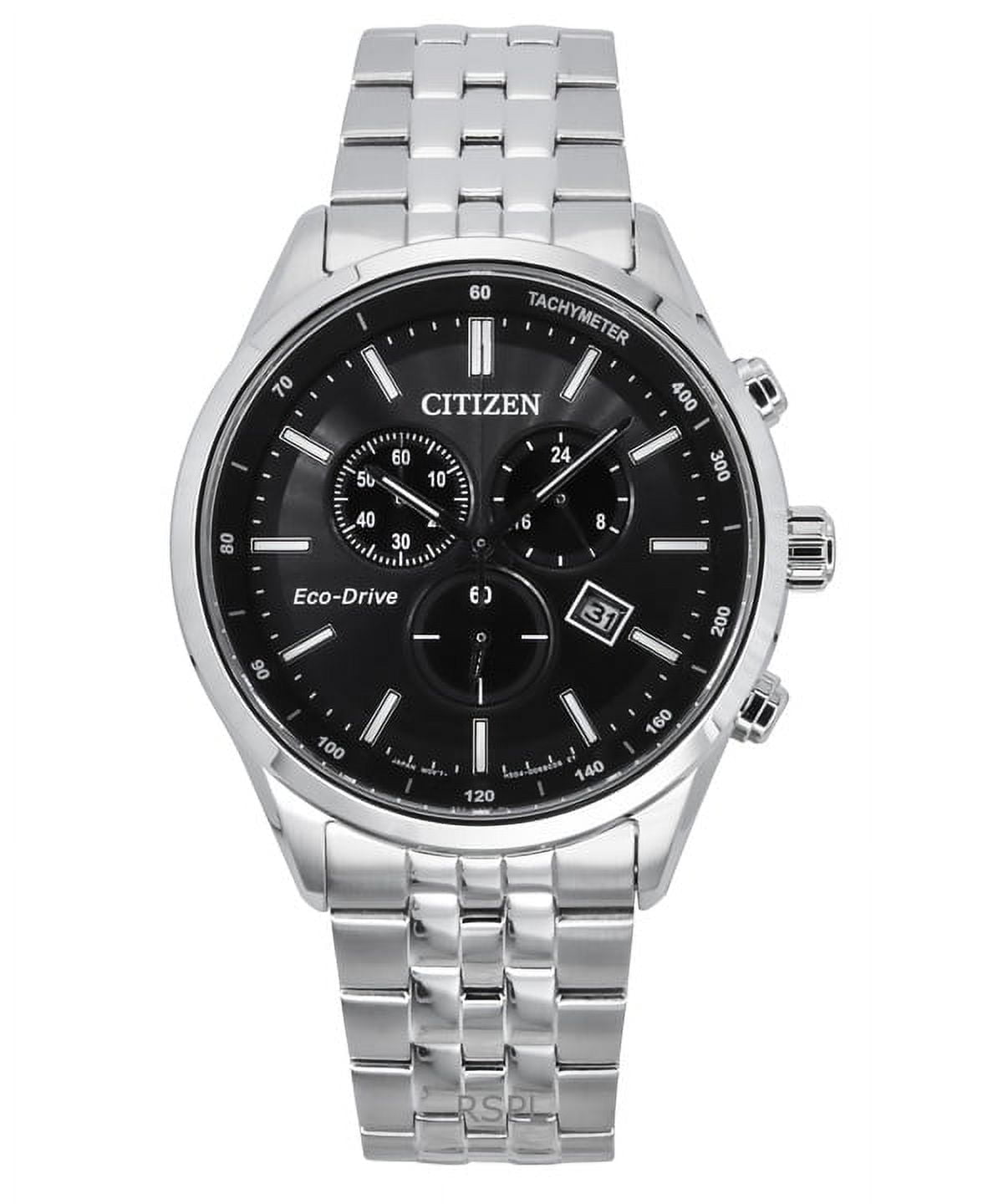 CITIZEN Eco-Drive ブラック メンズ腕時計 Ecosphere - Men's Eco-Drive Black Stainless Steel Watch