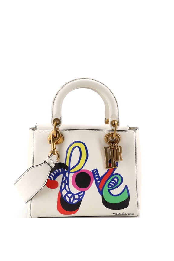 Pre-Owned Supple Lady Dior Bag Limited Edition Niki de Saint Phalle Printed Leather Medium By Rebag