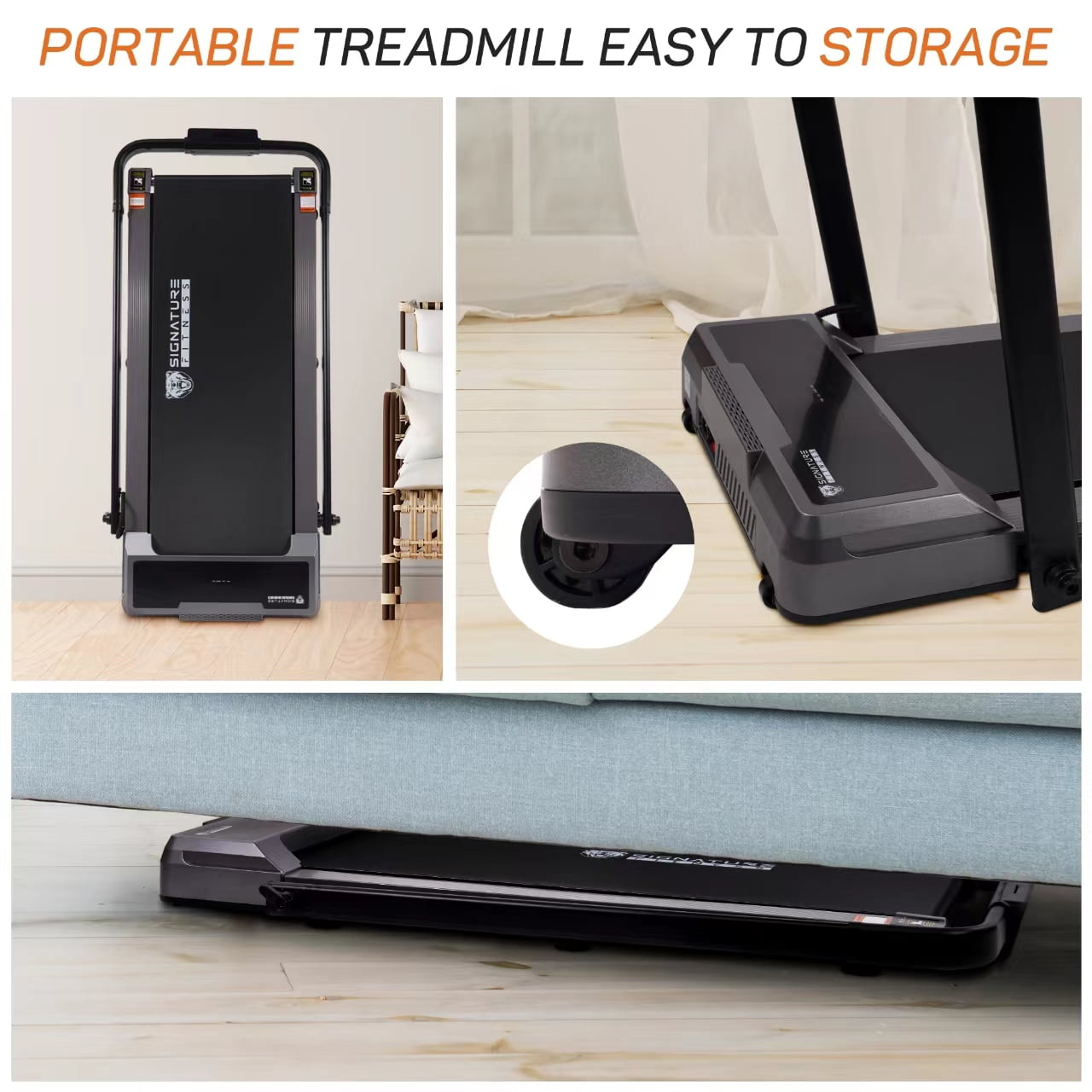 BalanceFrom SlimFold Dual-Mode Walking Pad, Compact Under-Desk Electric Treadmill with Remote Control & Transport Wheels, Quiet Space-Saving Walker for Home Office Walking or Light Jogging
