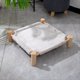 thumbnail image 5 of Cama Elevada para Mascotas, Taburete para Perros y Gatos, Silla para Mascotas con Patas de Madera, Cama de Felpa para Mascotas, Sofá para Cachorros Gris, 5 of 6
