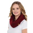 thumbnail image 2 of BASICO Women Infinity Scarf Chunky Knitted Neck Warmer | Winter Crocket Knit Burgundy Scarf for Women, 2 of 4