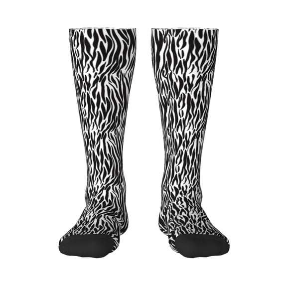 Naloa Zebra Thigh High Socks Extra Long Stretchy Sock Women Over Knee High Opaque Stocking Daily Wear