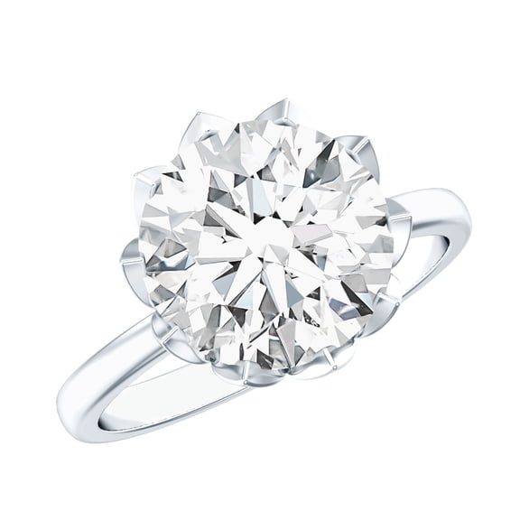 Rosec Jewels IGI Certified Lab Grown Diamond 4 Carat Engagement Ring - E-VS1 Quality - Jewelry for Special Occasions, 925 Sterling Silver, US 4.00