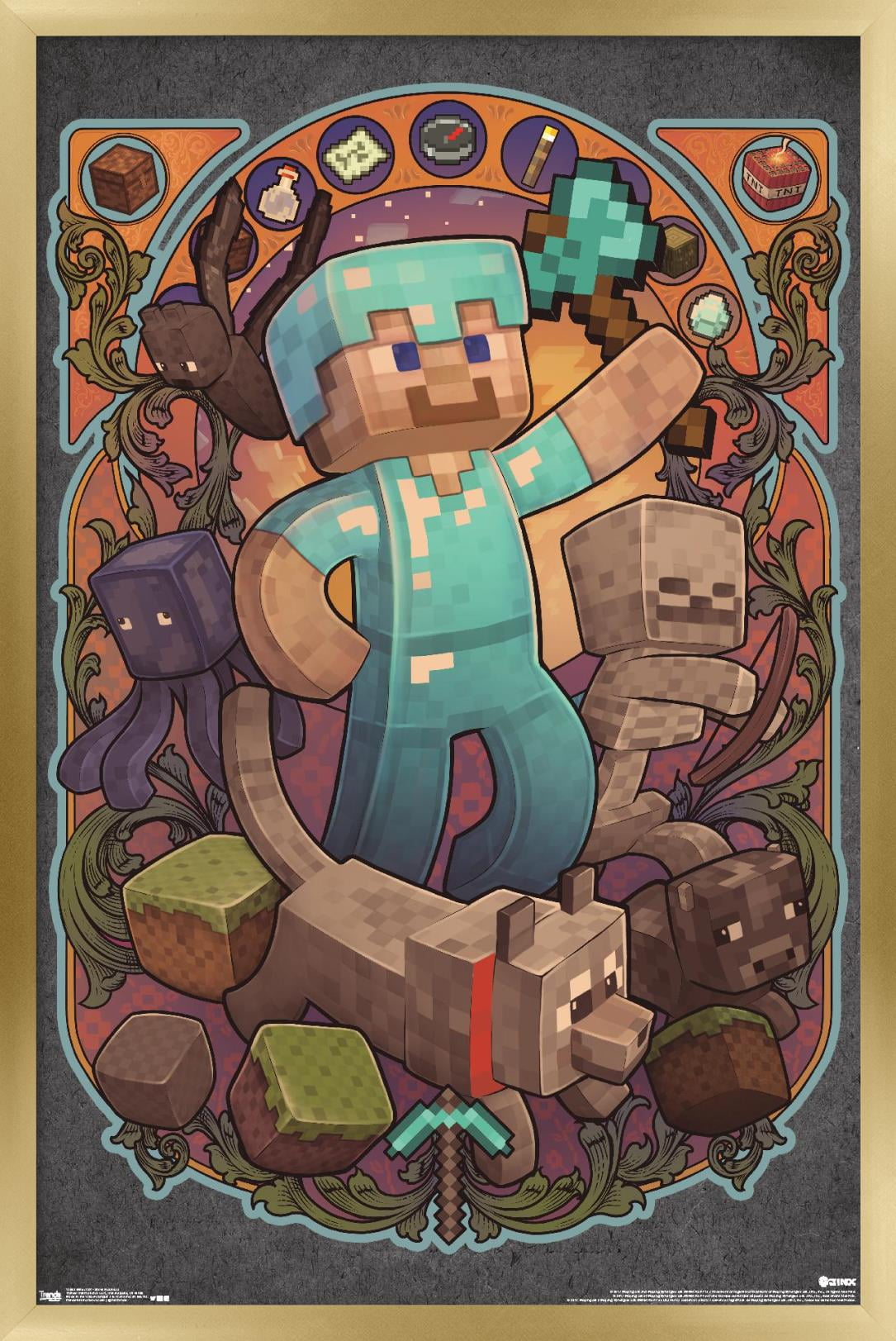 Minecraft - Steve Nouveau Wall Poster, 22.375